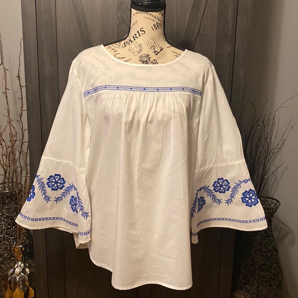 LOFT boho flare sleeved shirt